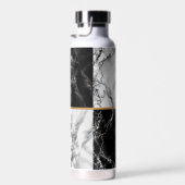 Aangepaste Letter Waterfles Zwart Wit Marmer (Rechts)