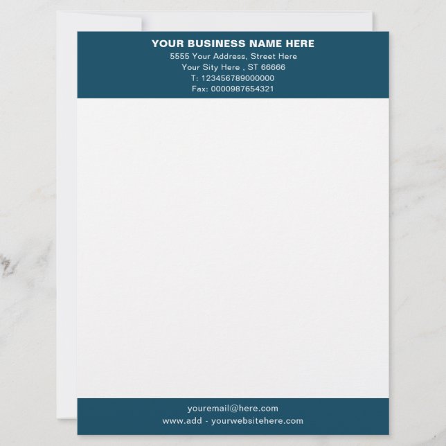 Aangepaste Letterhead-kleuren en lettertype Briefhoofd (Voorkant)