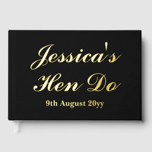 Aangepaste letters aan de bruid Hen Do Trip Weeken Gastenboek (Voorkant)