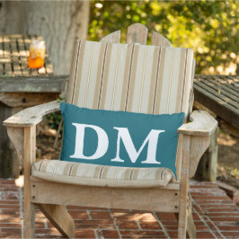 Aangepaste letters kleurrijke zomer wit marineblau buitenkussen