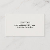 Aangepaste  lettertypen visitekaartje (Achterkant)