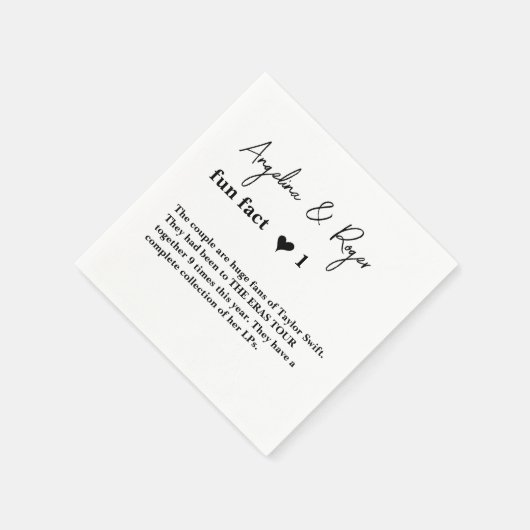 Aangepaste Leuk Feit Servetten Modern Script Weddi (Hoek)