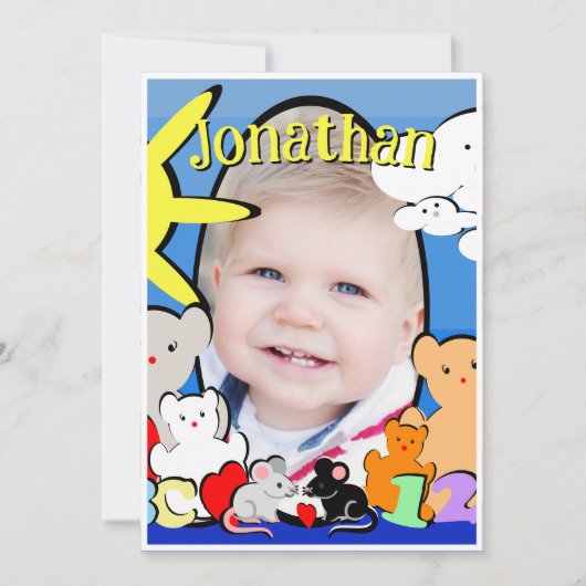 Aangepaste Leuke Dieren Verjaardag Bedankt (Voorkant)