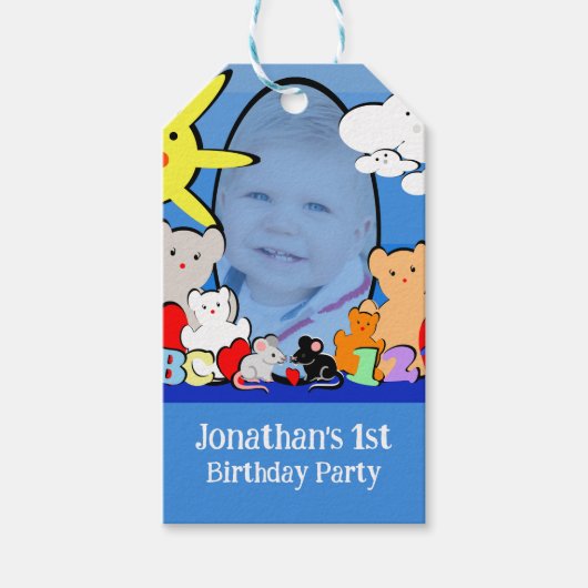 Aangepaste Leuke Dieren Verjaardag Bedankt Cadeaulabel (Voorkant)