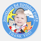 Aangepaste Leuke Dieren Verjaardag Bedankt Ronde Sticker (Voorkant)