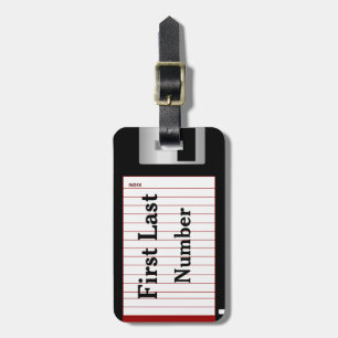 Aangepaste leuke en nerd-achtige floppy disk dubbe bagagelabel