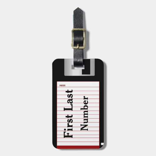 Aangepaste leuke en nerd-achtige floppy disk dubbe bagagelabel (Voorkant verticaal)
