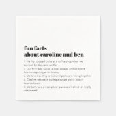 Aangepaste Leuke Feiten Bruid Bruidegom Huwelijk Z Servet (Voorkant)