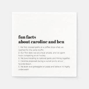 Aangepaste Leuke Feiten Bruid Bruidegom Huwelijk Z Servet