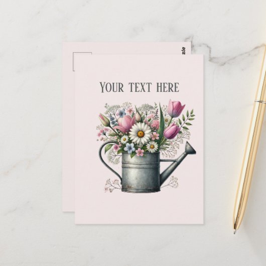 Aangepaste leuke gemengde bloemen briefkaart (Voorkant / Achterkant in situ)