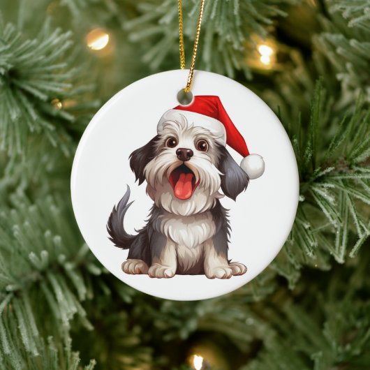Aangepaste leuke Havanese Kersthond Keramisch Ornament (Boom)