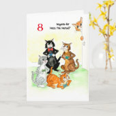 Aangepaste leuke katten die elke verjaardag een vi kaart (Gele Bloem)