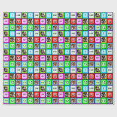 Aangepaste Leuke Kleurrijke Gepersonaliseerde Teks Cadeaupapier (Vlak)