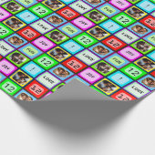 Aangepaste Leuke Kleurrijke Gepersonaliseerde Teks Cadeaupapier (Hoek)