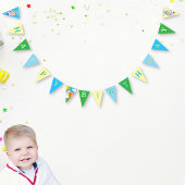 Aangepaste leuke lieve dieren verjaardagsfeestje vlaggetjes