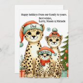 Aangepaste Leuke Luipaard Familie Feestdagenkaart (Voorkant / Achterkant)