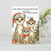 Aangepaste Leuke Luipaard Familie Feestdagenkaart (Staand voorkant)