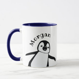 Aangepaste leuke pinguïn naam gepersonaliseerd mok