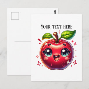Aangepaste leuke rode appel briefkaart