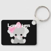 Aangepaste leuke sleutels tekst baby Cute olifant  Sleutelhanger (Voorkant)