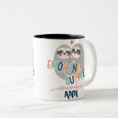 Aangepaste Leuke Sloth Emotionele Ondersteuning Me Tweekleurige Koffiemok (Voorkant rechts)