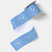 Aangepaste Leuke Vliegtuigen in Formation, Blauwe  Satijnen Lint (Achterkant)