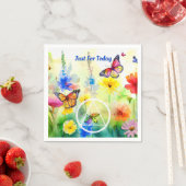 Aangepaste Leus AA Symbool Vlinders en Bloemen Servet (Insitu)