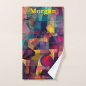 Aangepaste levendige Abstracte geometrische kunst Bad Handdoek (Handdoek)