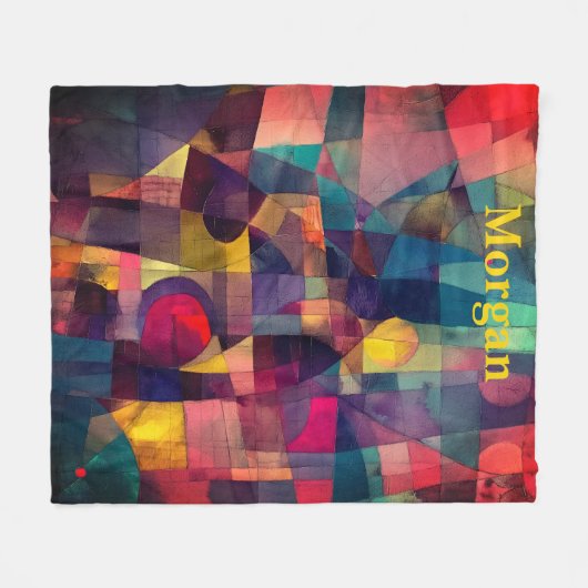 Aangepaste levendige Abstracte geometrische kunst Fleece Deken (Voorkant (Horizontaal))