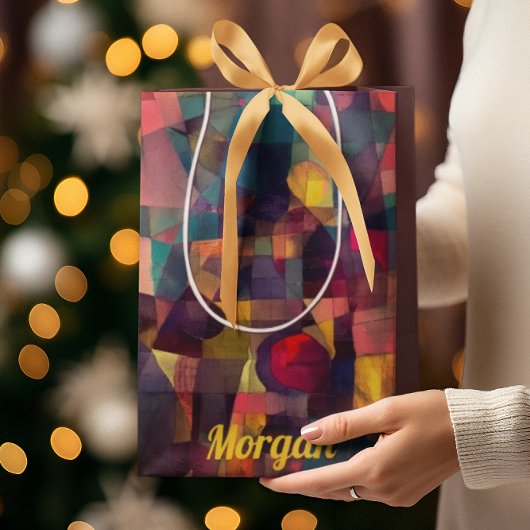 Aangepaste levendige Abstracte geometrische kunst Medium Cadeauzakje