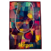 Aangepaste levendige Abstracte geometrische kunst Medium Cadeauzakje (Voorkant)