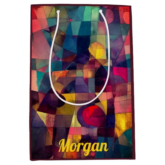 Aangepaste levendige Abstracte geometrische kunst Medium Cadeauzakje (Voorkant)