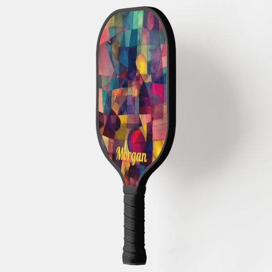 Aangepaste levendige Abstracte geometrische kunst Pickleball Paddle (Links)
