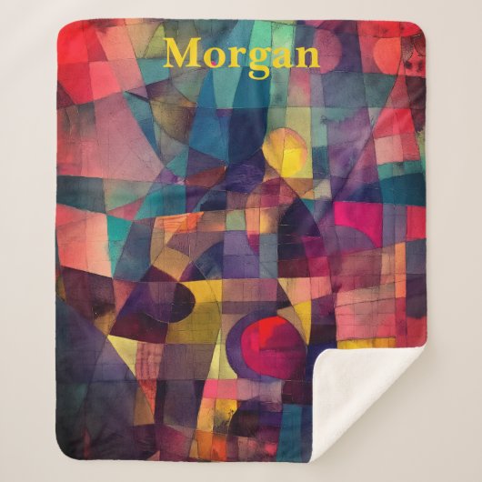 Aangepaste levendige Abstracte geometrische kunst Sherpa Deken (Voorkant)