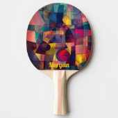 Aangepaste levendige Abstracte geometrische kunst Tafeltennisbatje (Voorkant)