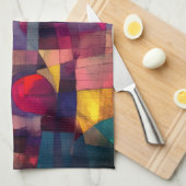 Aangepaste levendige Abstracte geometrische kunst Theedoek (Quarter Fold)