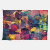 Aangepaste levendige Abstracte geometrische kunst Theedoek (Horizontaal)