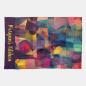 Aangepaste levendige abstracte geometrische kunst theedoek (Horizontaal)