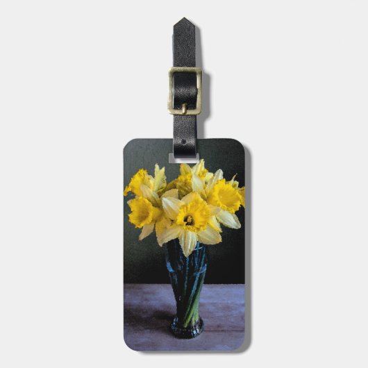 Aangepaste levendige afdichting Vase-still-Sjabloo Bagagelabel (Voorkant verticaal)