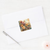 Aangepaste levendige bloemensticker vierkante sticker (Envelop)