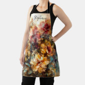 Aangepaste levendige bloemschildering in waterverf schort (Insitu)