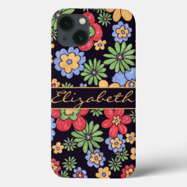 Aangepaste levendige, kleurrijke bloemen om u aan iPhone 13 hoesje