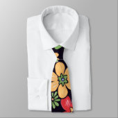 Aangepaste levendige, kleurrijke bloemen stropdas (Gebonden)