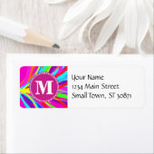 Aangepaste, levendige monogram kleuren, penseelstr etiket (Insitu)