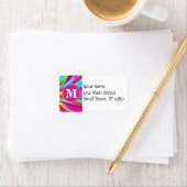 Aangepaste, levendige monogram kleuren, penseelstr etiket (Insitu)