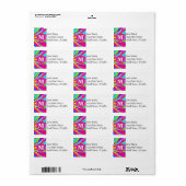Aangepaste, levendige monogram kleuren, penseelstr etiket (Full Sheet)