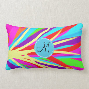 Aangepaste, levendige monogram kleuren, penseelstr kussen