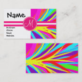 Aangepaste, levendige monogram kleuren, penseelstr visitekaartje (Voorkant / Achterkant)