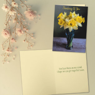 Aangepaste Levendige Narcis Stilleven Denk Aan Jou Kaart