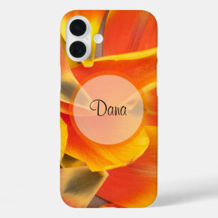 Aangepaste levendige Oranje Tulp-foto iPhone 16 Plus Hoesje
